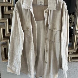 Wilfred Light Beige Utility Jacket Aritzia-The Ganna